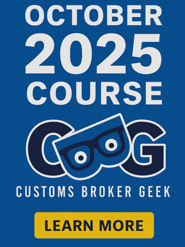 October 2025 Customs Broker Exam Course